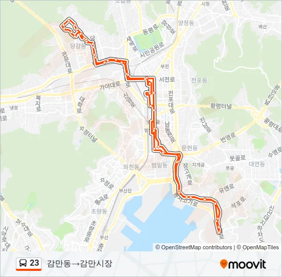 23 버스 노선 지도
