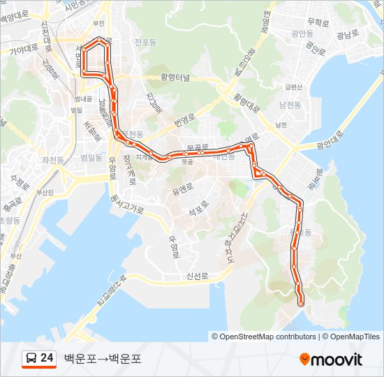 24 버스 노선 지도