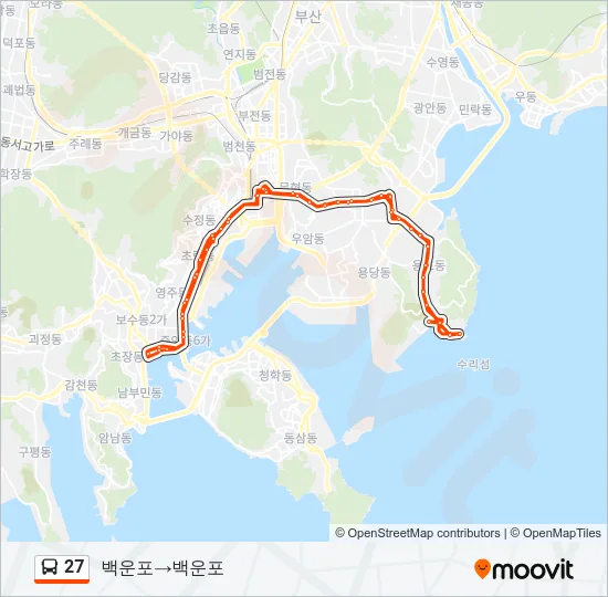 27 버스 노선 지도