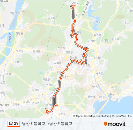 29 버스 노선 지도