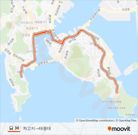 30 Bus Line Map