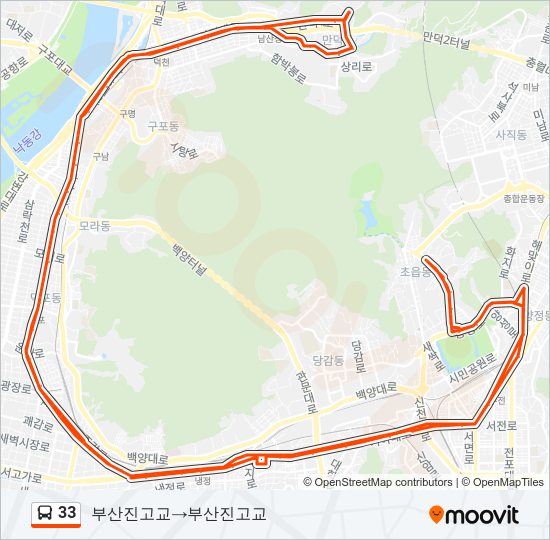 33 버스 노선 지도