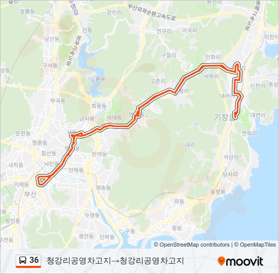 36 Bus Line Map