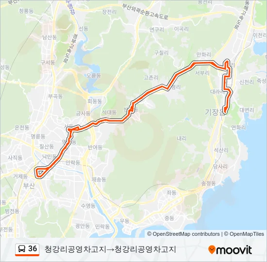 36 Bus Line Map