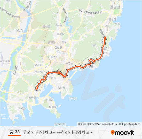 38 버스 노선 지도