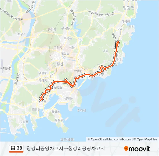 38 버스 노선 지도
