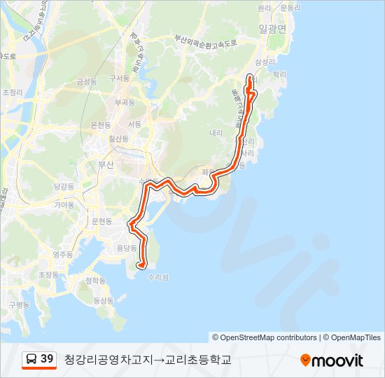 39 버스 노선 지도