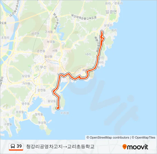 39 버스 노선 지도