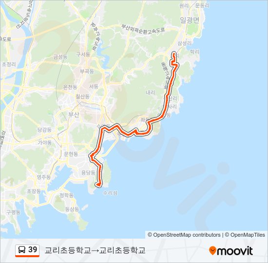 39 버스 노선 지도