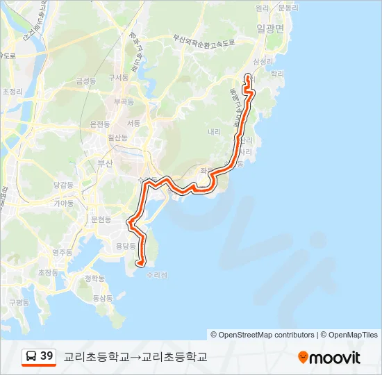 39 버스 노선 지도