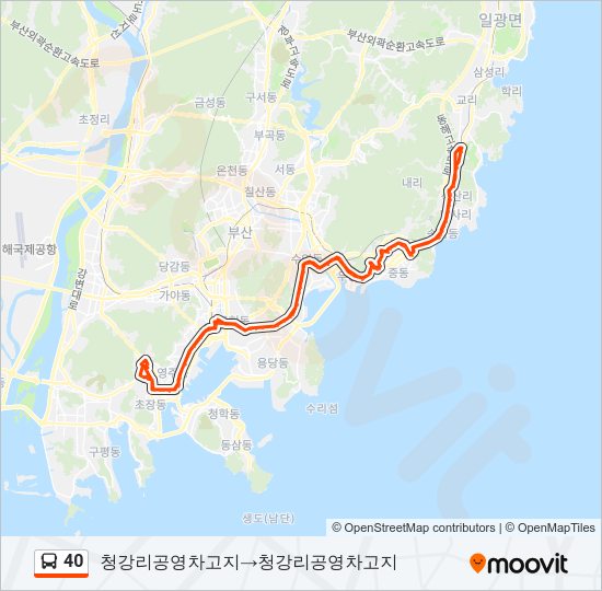 40 버스 노선 지도