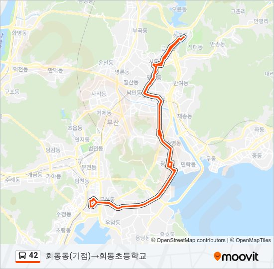 42 버스 노선 지도