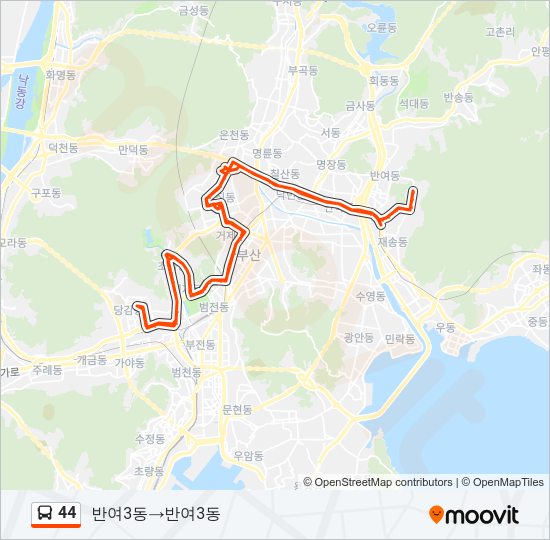 44 버스 노선 지도