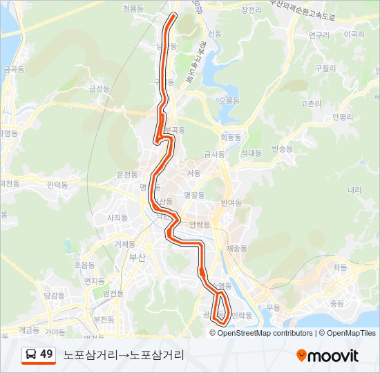 49 Bus Line Map