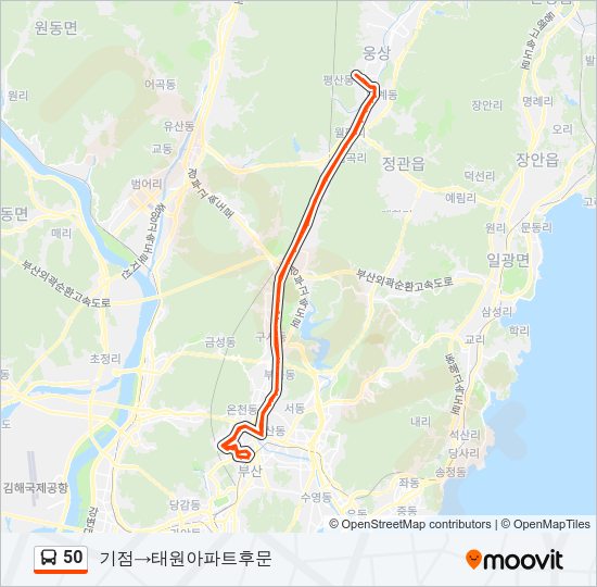50 Bus Line Map