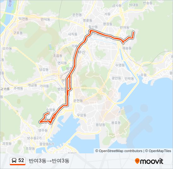 52 Bus Line Map
