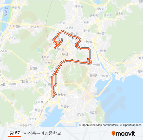 57 Bus Line Map
