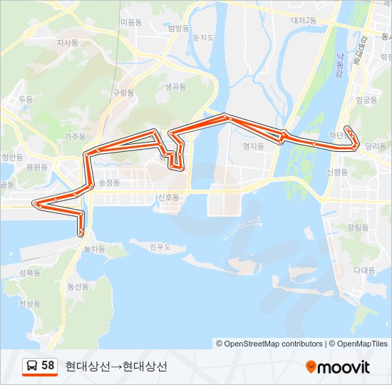 58 Bus Line Map