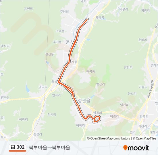 302 Bus Line Map