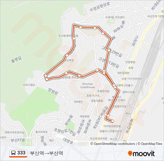 333 Bus Line Map