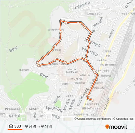 333 버스 노선 지도