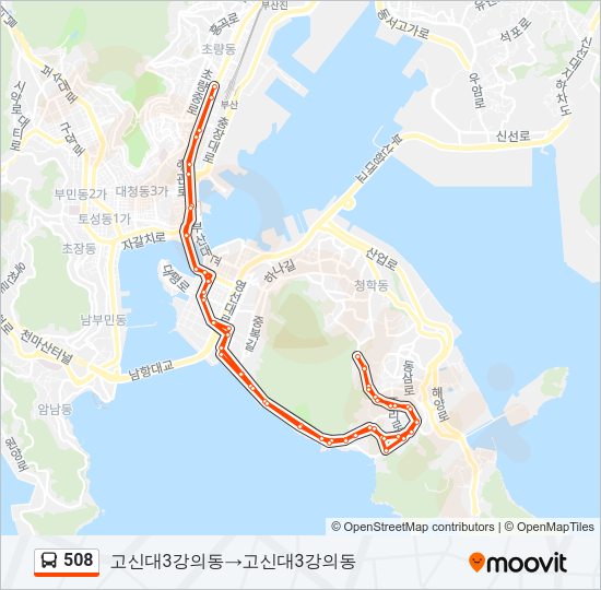 508 버스 노선 지도