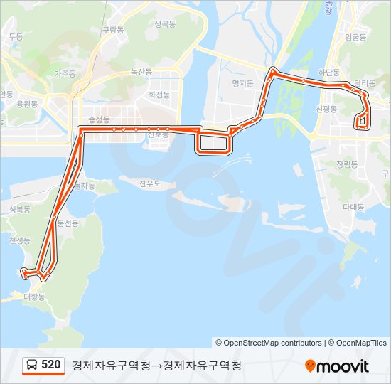 520 Bus Line Map