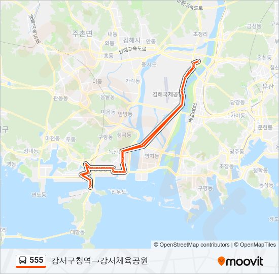 555 Bus Line Map