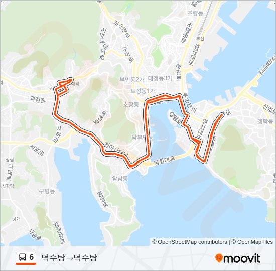 6 버스 노선 지도