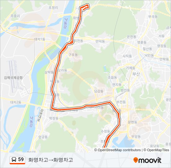59 버스 노선 지도
