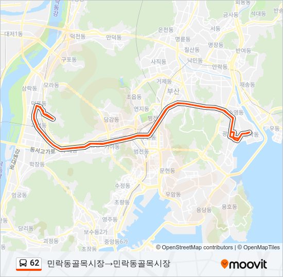 62 Bus Line Map