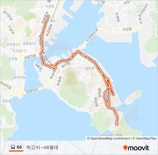 66 버스 노선 지도