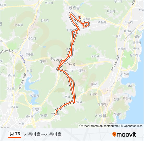 73 Bus Line Map