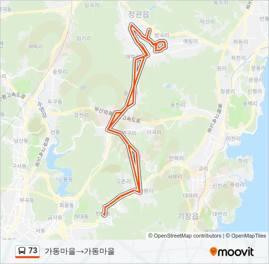 73 버스 노선 지도