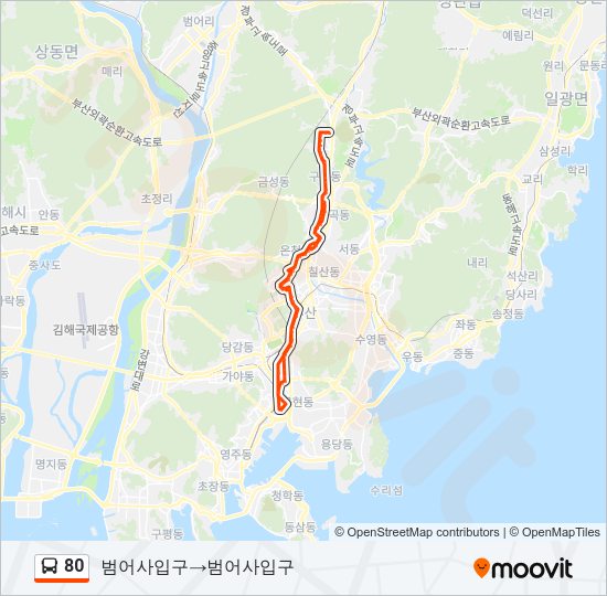 80 버스 노선 지도