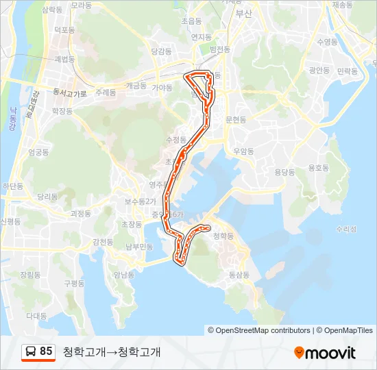 85 버스 노선 지도