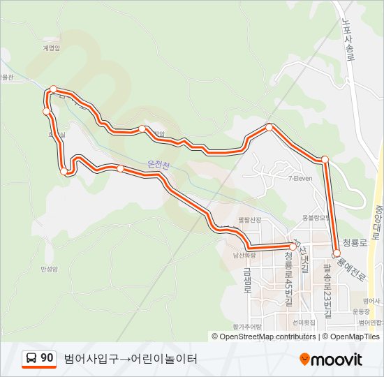 90 Bus Line Map