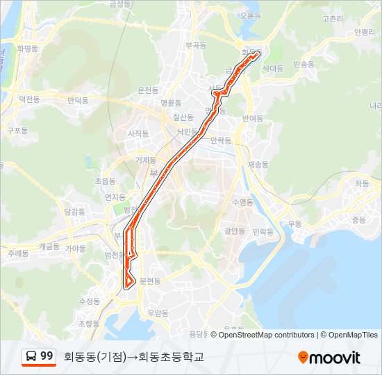 99 Bus Line Map
