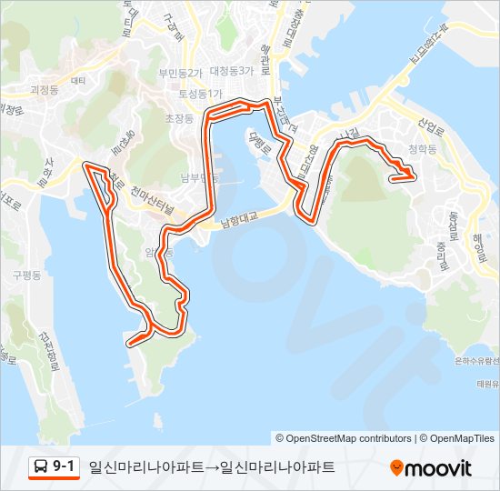 9-1 Bus Line Map