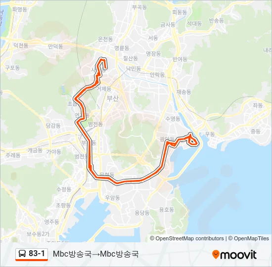 83-1 버스 노선 지도