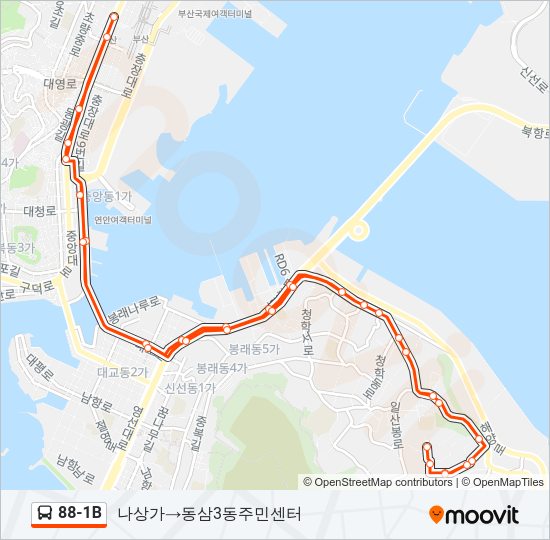 88-1B 버스 노선 지도