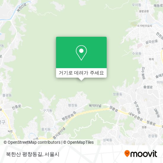 북한산 평창동길 지도