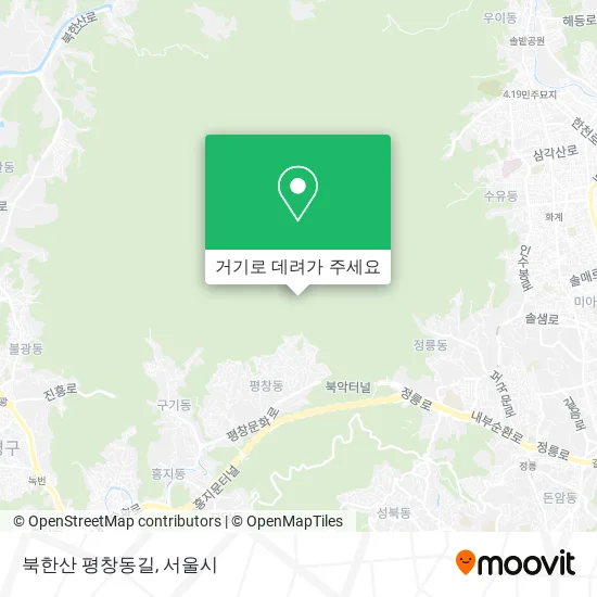 북한산 평창동길 지도