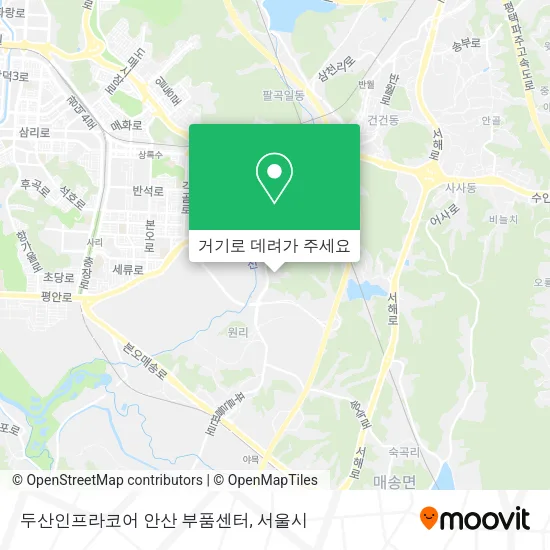 두산인프라코어 안산 부품센터 지도
