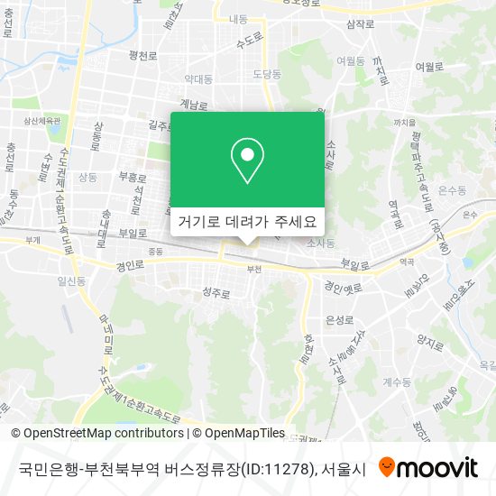 국민은행-부천북부역 버스정류장(ID:11278) 지도