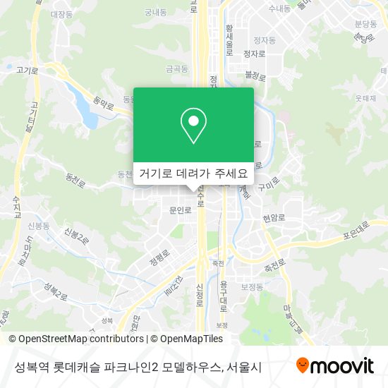 성복역 롯데캐슬 파크나인2 모델하우스 지도