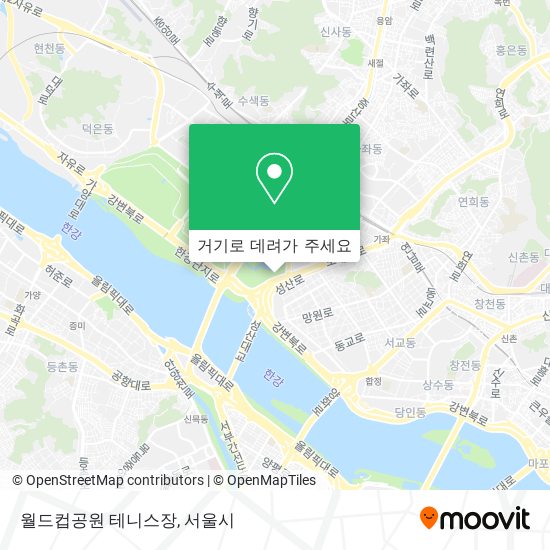 월드컵공원 테니스장 지도