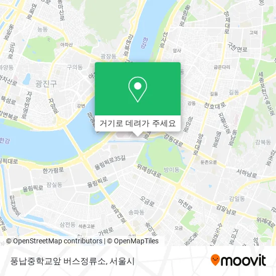 풍납중학교앞 버스정류소 지도