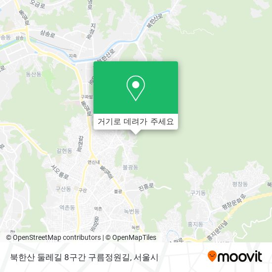 북한산 둘레길 8구간 구름정원길 지도
