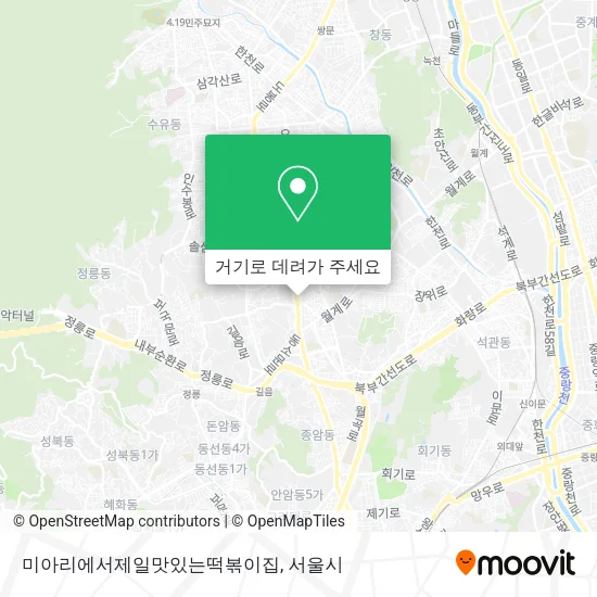미아리에서제일맛있는떡볶이집 지도